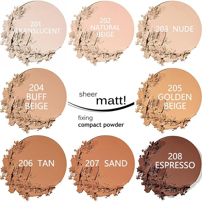 MAEPEOR Pressed Powder 8 Colors Oil Control Matte (03 Nude)