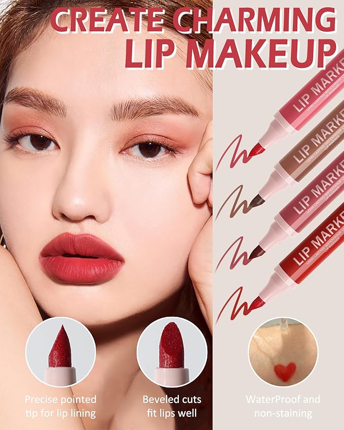 Lip Stain Marker Pen-1Pcs Ruby Red Hydrating Lip