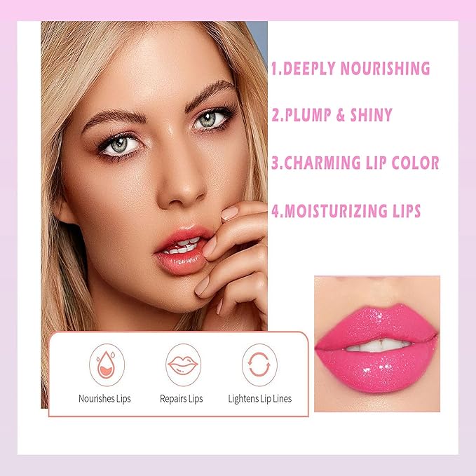 Magic Color Changing Moisturizing Lip Glow Oil, Big Brush Plumping Lip Oil, Plumping Glimmer Glow Lipstick, Fresh Texture Lip Oil, Hydrating Lip Glow Oil, Non-Sticky Long Lasting Lip Oil Gloss