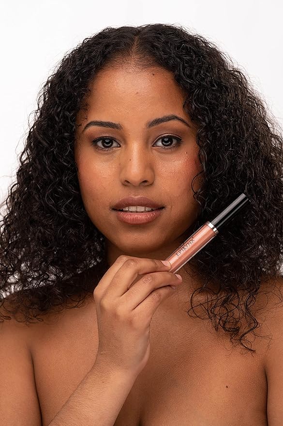 Vegan Moisturizing, Long Lasting Lip Gloss - Satin & Glitter - Allergen Free for Sensitive Skin - Neutral Brown by Dr. Liia