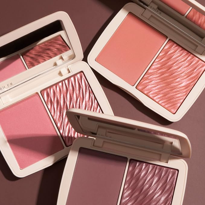 COVER FX Monochromatic Powder Blush Duo - Pink Dahlia: Soft Pink - Matte + Shimmer Finish - Create Custom, High Impact Color