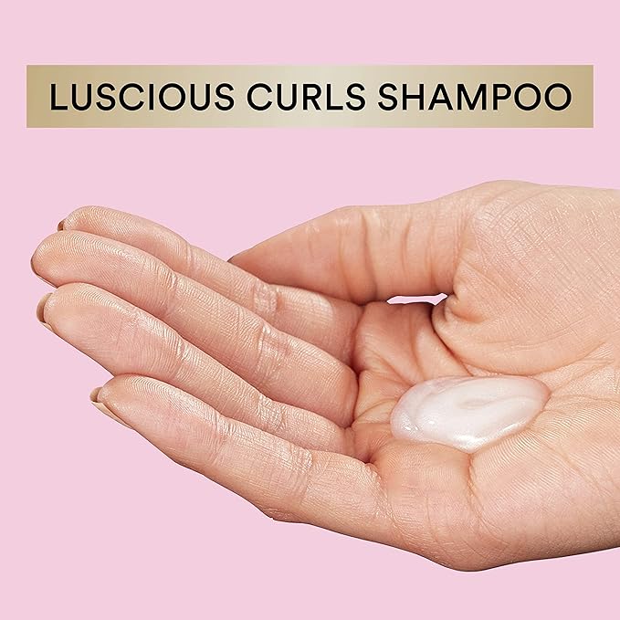 Suave Pink Luscious Curls Shampoo for Defining Curly Hair with Amino Acid Complex 16.5 oz