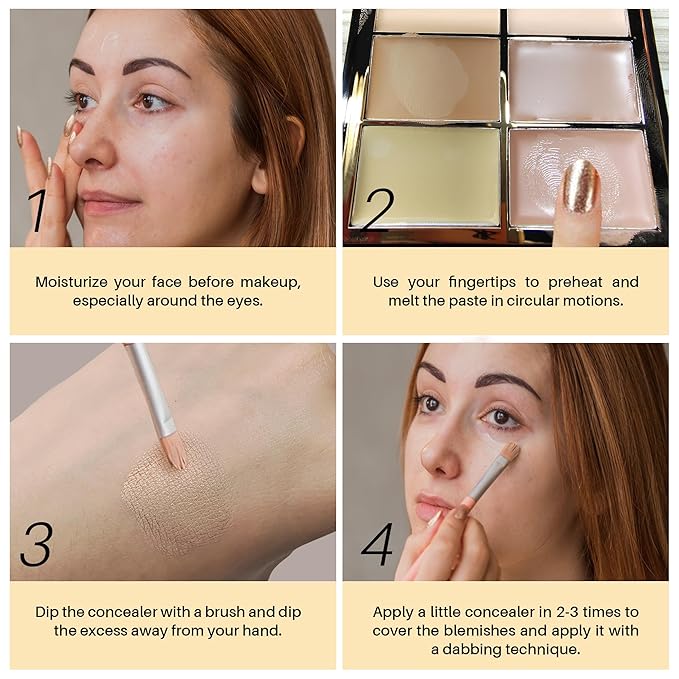 FV 6 Colors Cream Concealer Palette, Full Coverage 01 L
