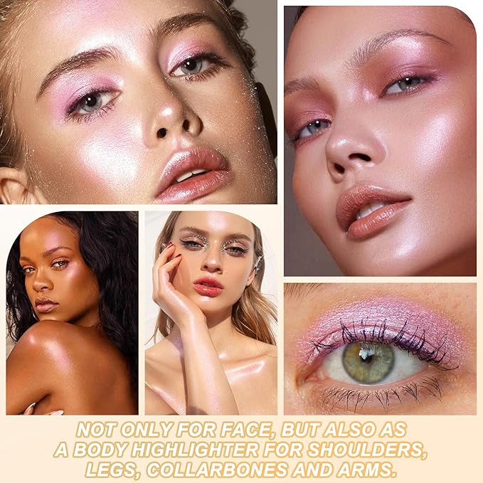 Boobeen Highlighter Makeup Palette, Long Lasting Glow Shimmer Radiant Glow