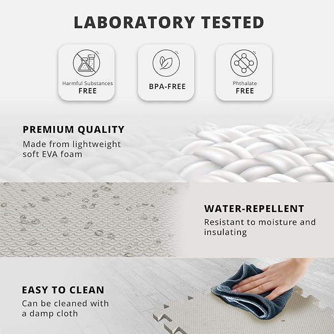 Gym Flooring Set - Interlocking EVA Soft Foam 18 Pieces