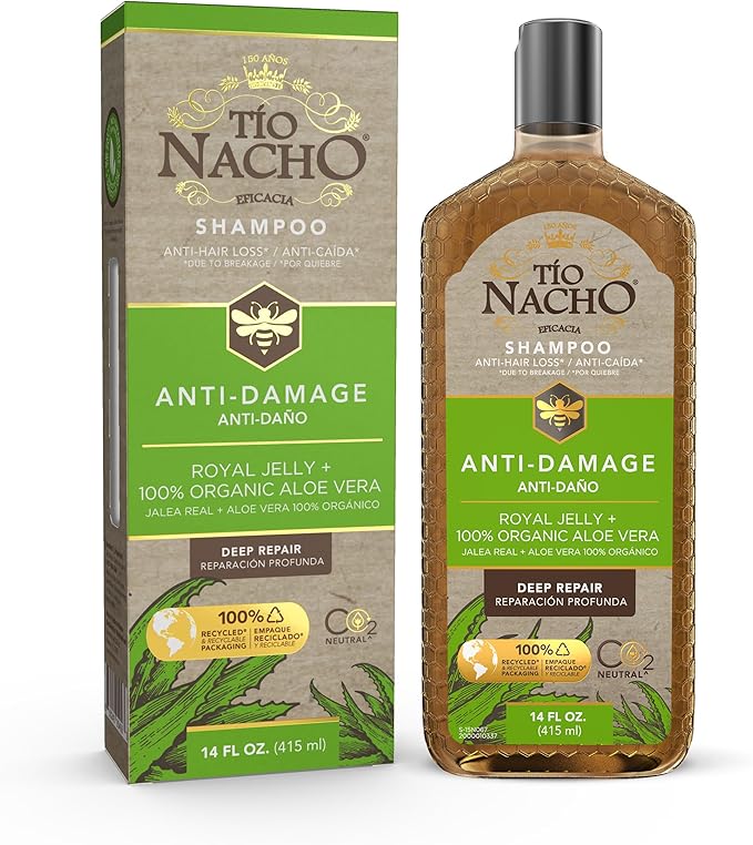 Tio Nacho Aloe Vera Deep Repair Shampoo: Organic Aloe Vera and Royal Jelly for Hair Repair and Protection, Enriched with Vegetable Keratin for Strength and Shine, Paraben, Salt, Silicone-Free - 14 Oz