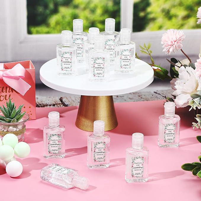 12 Pcs Mini Aloe Vera Gel Bulk for Summer Wedding Party 1oz Soothing Moisture Aloe Gel Bulk Travel Size for Thank You Gifts Summer Beach Wedding Party (Floral)