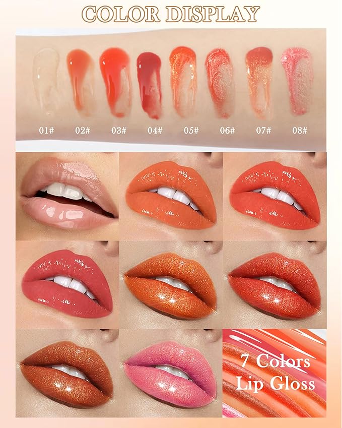 Hydrating Lip Glow Oil-3Pcs Tinted Plumping Lip Oil Lip Plumper, Moisturizing Smooth Lipgloss for Lip Care, Glossy Finish Clear Tint Shiny and Vegan Juicy Lip Gloss,Nourishing Non-Sticky Formula-Set B