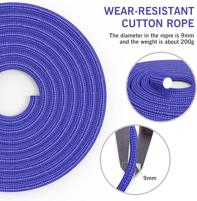 FITMYFAVO Jump Rope Cotton Adjustable Skipping Weighted jumprope