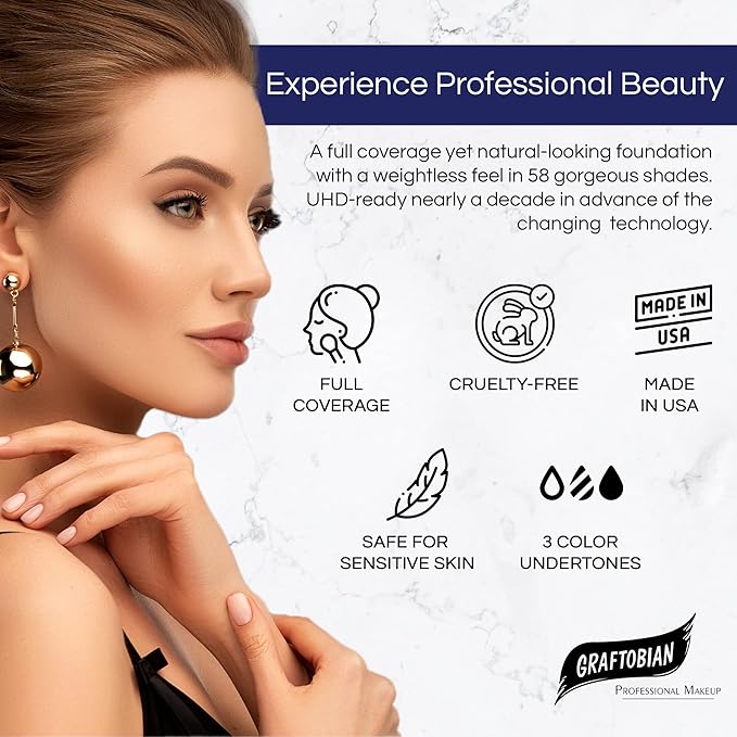 Graftobian HD Glamour Crème Foundation 1/, Weightless Full 2oz