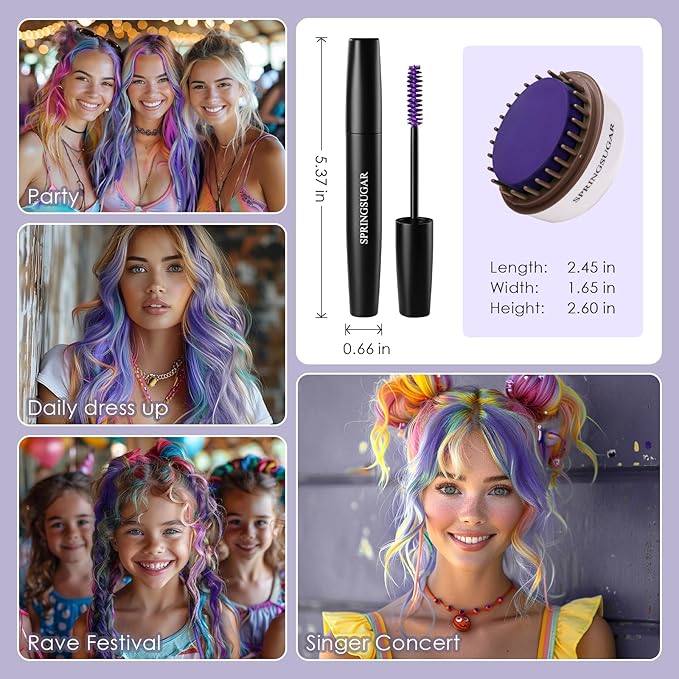 Purple Temporary Hair Chalk Color