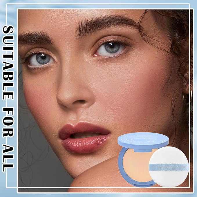 Face Pressed Powder Oil Control Setting Powder Matte Natural Color