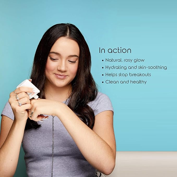 Frilliance Hydrating Cream Blush, Sheer Rosy Glow Tint, Cruelty Free Hypoallergenic for Teens of All Skin Types, 30 ml / 1 fl oz