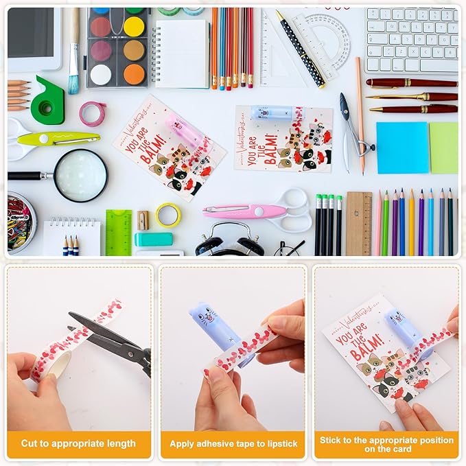 48 Sets Lip Balm with Cards Sign)