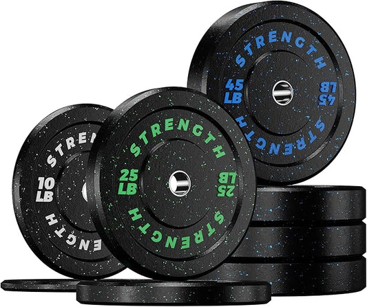 GIKPAL Bumper Plates 2-inch Rubber 10lbs-55lbs
