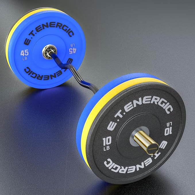 47" Olympic EZ Curl Bar 500-lbs Capacity Steel 2" Barbell