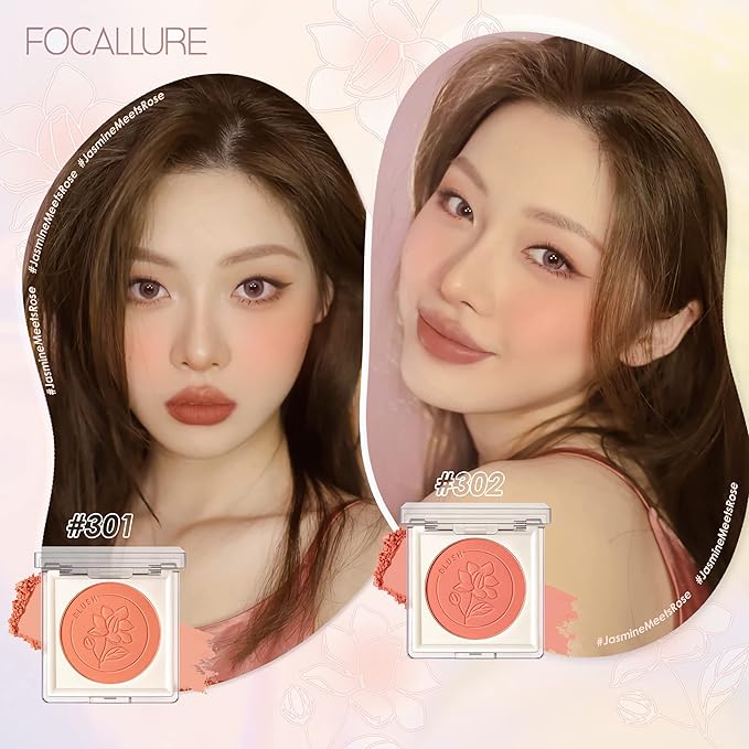 FOCALLURE Powder Palette Blush, Matte Mineral Blush Powder, Blendable, #401