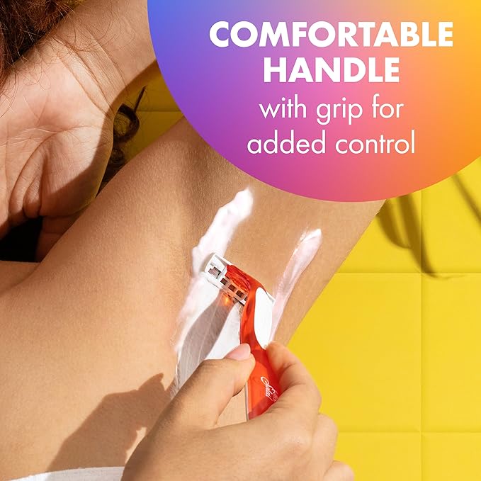 BIC Soleil Smooth Colors Women's Disposable with 3 Blade Razors, Razors for Women, 14-Pack