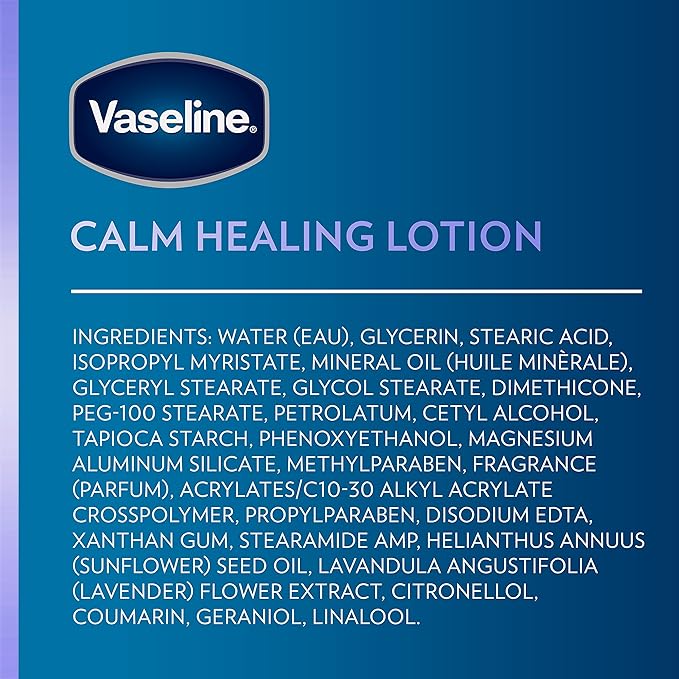 Vaseline Intensive Care Calm Healing Body Lotion 3 count for Dry Skin Made with Ultra-Hydrating Lipids and Lavender Extract to Heal and Restore Dry Skin 20.3 oz