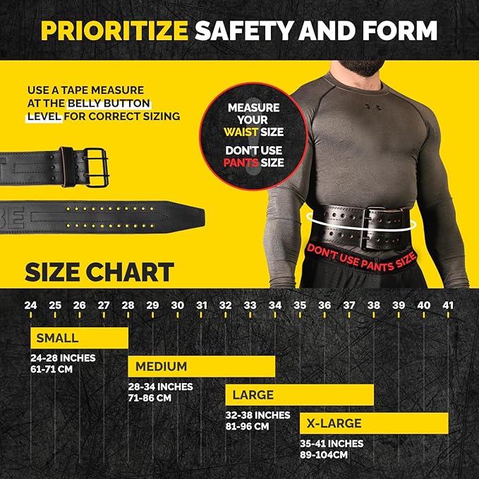 5mm Premium Weight Lifting Belt - 100% Genuine 28" - 34"))