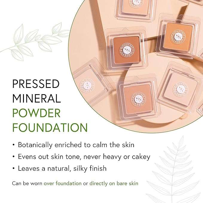 Honeybee Gardens Pressed Mineral Powder Foundation Refill, Supernatural, 8g