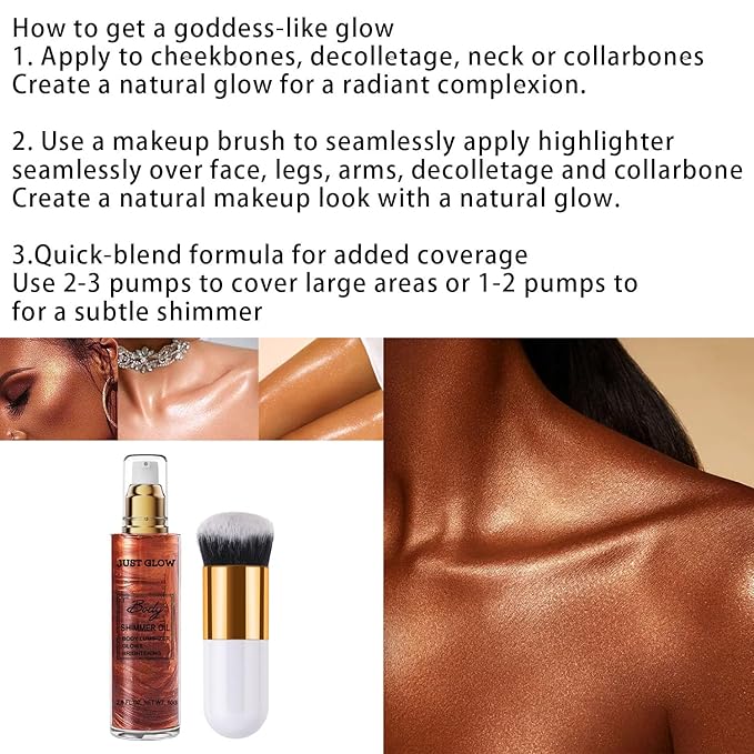 Shimmer Body Oil, Face and Body Liquid Luminizer