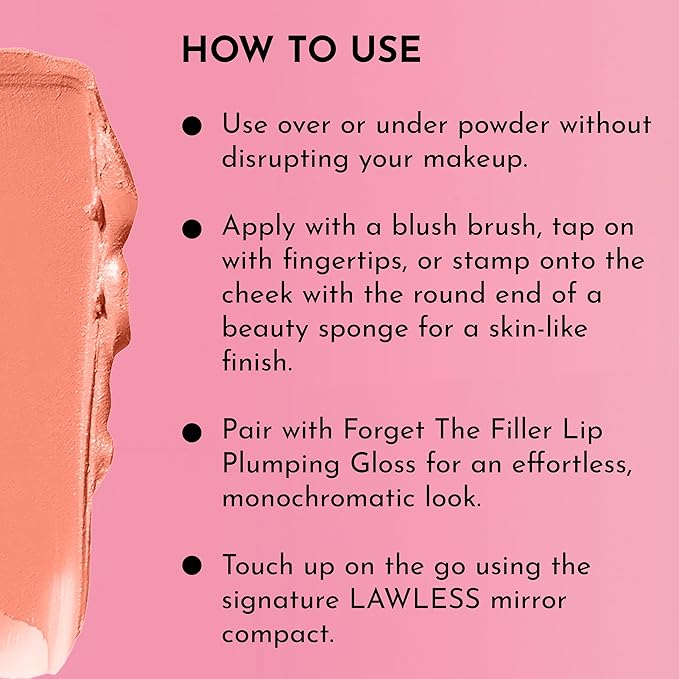 LAWLESS Pinch My Cheeks Soft-Blur Cream Blush - - 0. 18 oz