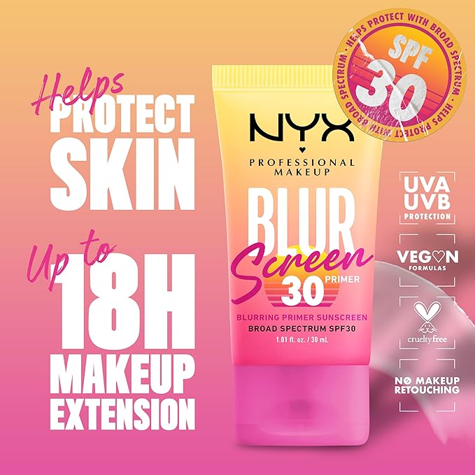 NYX PROFESSIONAL MAKEUP Blurscreen SPF 30 Primer, 3-in-1 Greasy Feeling