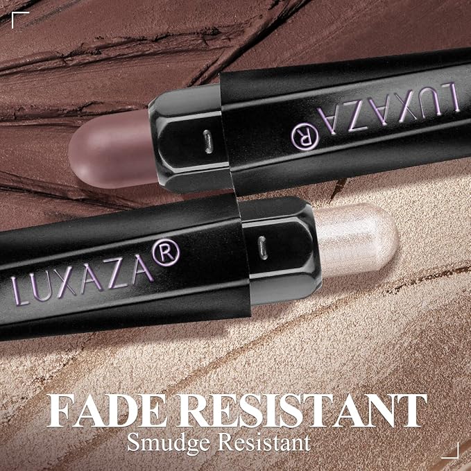 10PCS Eyeshadow Stick,Shimmer And Matte Brown Metallic Cream Eyeshadow Pencil Crayon with Smudge-proof & Waterproof, Eye Brightener Stick, Ideal Gift for Women - Ash Rose