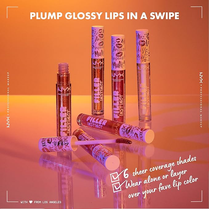 NYX PROFESSIONAL MAKEUP Filler Instinct Plumping Lip Polish, Lip Plumper Gloss - Cheap Fills (Bronze Gold)
