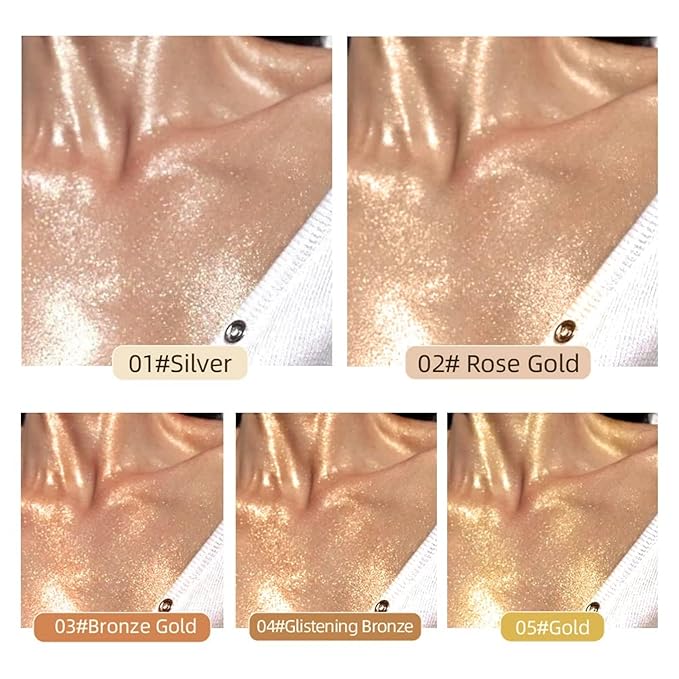 Moisturizing Body Luminizers 5 Colors Smooth and Shimmer 01 Sliver) 40ml