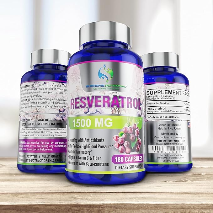 100% Pure Resveratrol Extract for Anti-Aging & Heart
