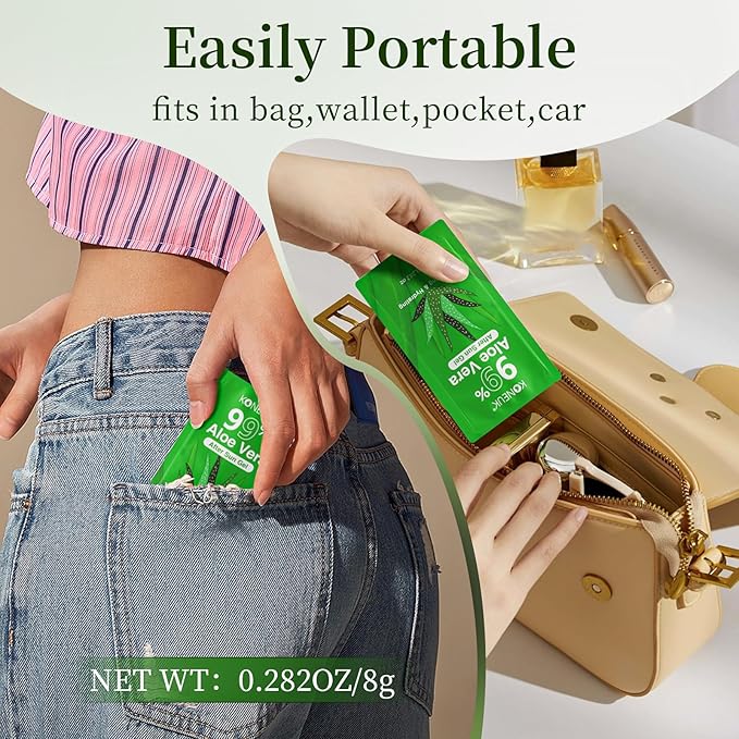 100 Pack Bulk Aloe Vera Gel, 99% Pure Aloe Vera Gel for Face, Hair, Skin, Body, Sunburn Relief, Hydrating Aloe Gel Travel Size Suitable for All Skin Types, Aloe Gel for After Sun Skin Care Relief