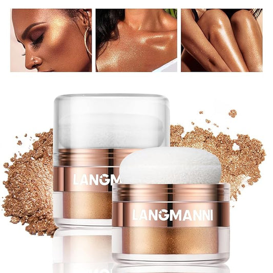 Polvo De Hadas Body Highlighter Powder, Face Brightening Golden Brown