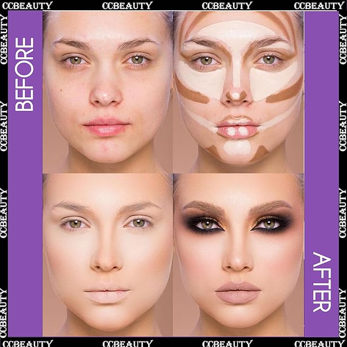 CCbeauty 2-IN-1 Contour Stick Makeup,Cream Shimmer Highlighter Bronzer