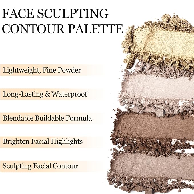 Erinde Face Highlighter Palette, Matte Face Illuminator Palette,