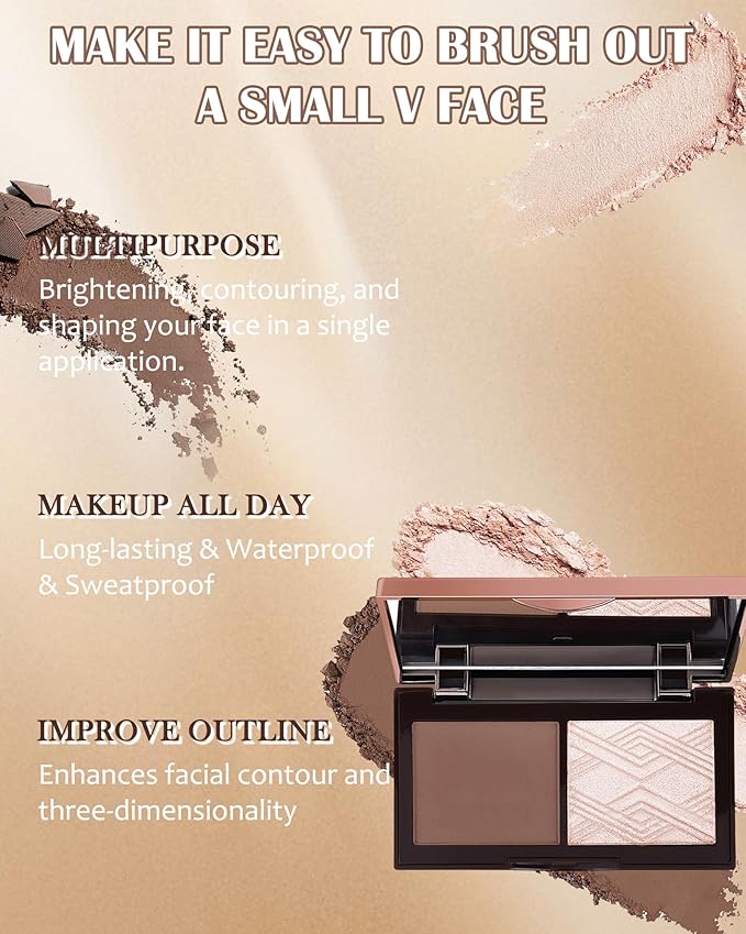 Face Contour Glitter Highlighter Powder Palette-2 in 1 for Women-01