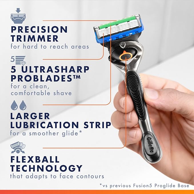 Gillette Fusion ProGlide Razor for Men, Handle + 4 Blade Refills