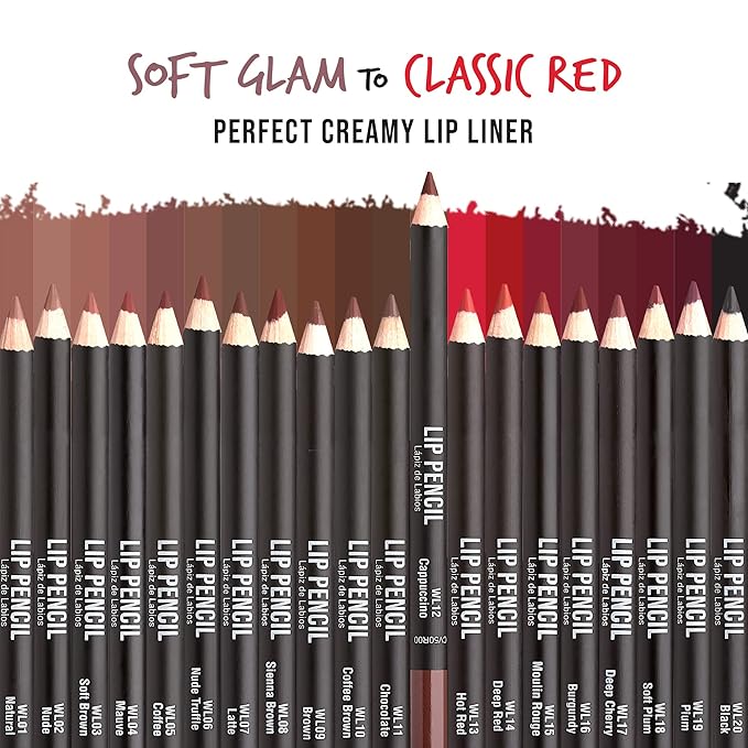 Professional Slim Lip Pencil, Creamy Soft Lip Liner, Smooth Long-Lasting Rich Lip Color, Natural Lip Makeup, Water-Resistant Lip Crayon (Cappuccino)