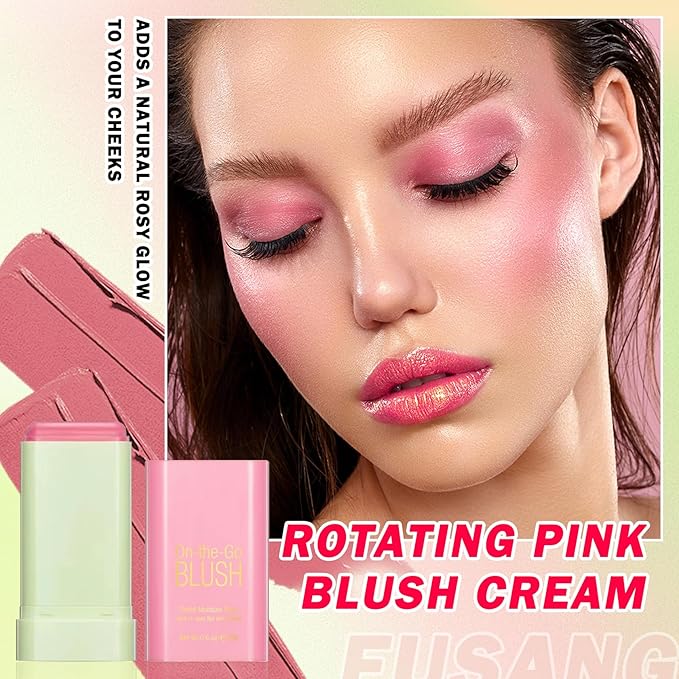 Multi-Use Cream Blush Stick,Soft Smooth Makeup Blush Stick Skin Types