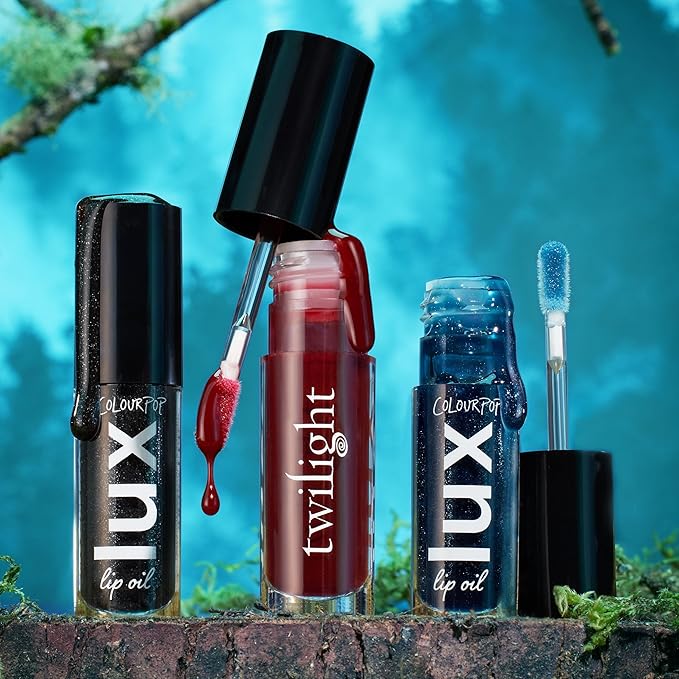 ColourPop x Twilight Lux Lip Oil - Hydrating, Sheer Tinted Lip Oil Formulated with Antioxidant-Rich Chamomile Extract & Calendula Oil - Non-Greasy, Nourishing Red Lip Oil - Bells (0.16 oz)