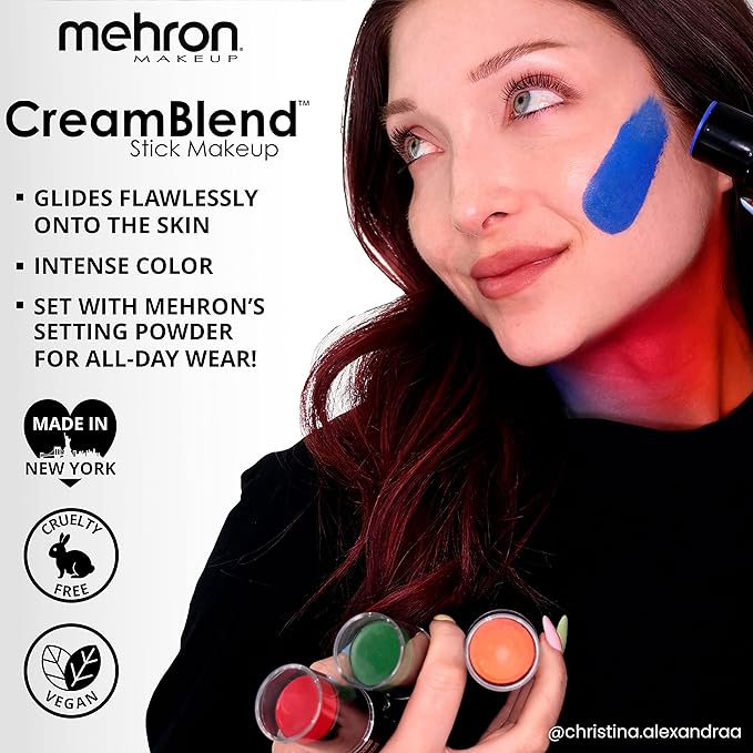 Mehron Makeup CreamBlend Stick | Face Paint, Body (Pastel Orange) 75 oz