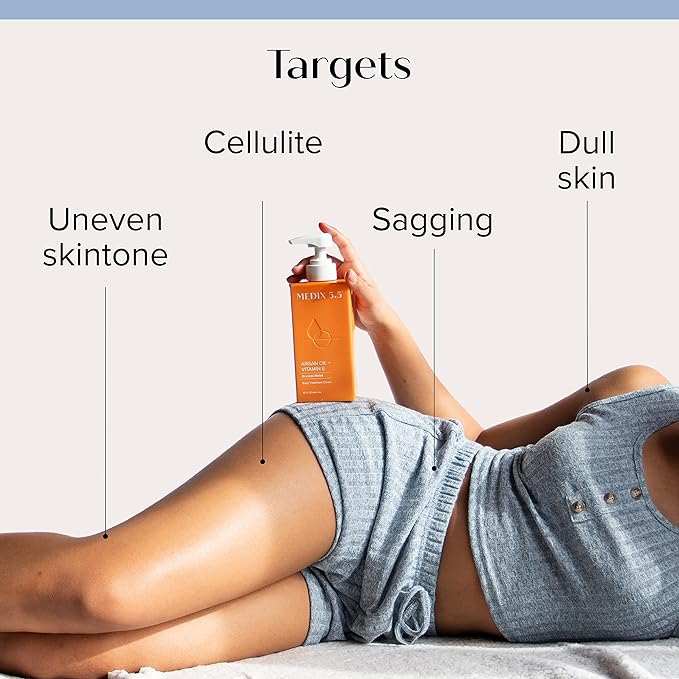 Medix 5.5 Vitamin C Cream + Anti Aging Argan Oil Cream Skin Care Bundle, Moisturizer Body Cream & Face Lotion, Brightening Body Lotion For Women, Uneven Skin Tone, Wrinkles, Sun Damaged Skin, 2PC