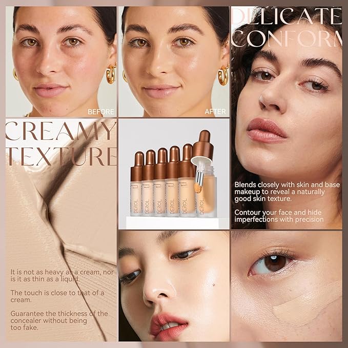 Foundation Makeup,Soft Beige Full Coverage Foundation Makeup（Built-in brush）Vegan Face Makeup(04#)