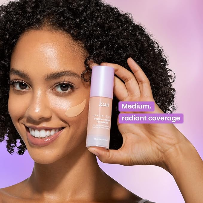 JOAH Crystal Glow Peptide-Infused Foundation, 2-in-1 Multitasking Korean 1.01 Oz