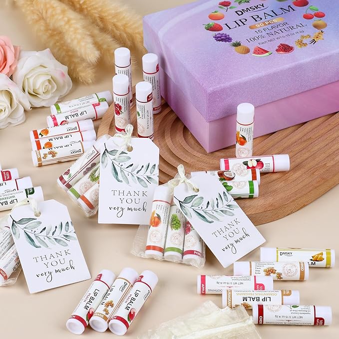 DMSKY 90 Pack Lip Balm, Natural