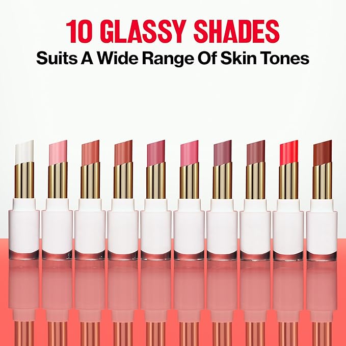 REVLON Super Lustrous Glass Shine Balm, Hydrating Tinted Lipstick, Sheer, Glossy Shiny Finish, 002 Pink Flip, 0.11 oz