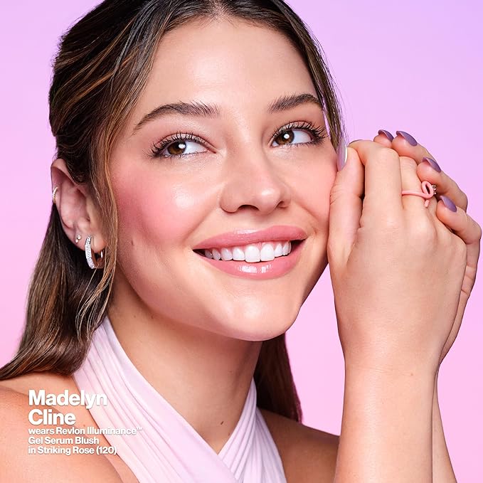 Revlon Illuminance Gel Serum Blush, Visibly Plump Cheeks, Dewy Finish and Hydrates All Day, 120 Striking Rose, 0.37 fl oz.