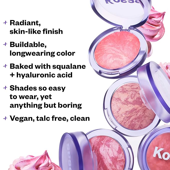 Kosas Blush is Life –Talc-Free Dimensional Blush Baked with Squalane & Hyaluronic Acid – Long Wear - Swoon
