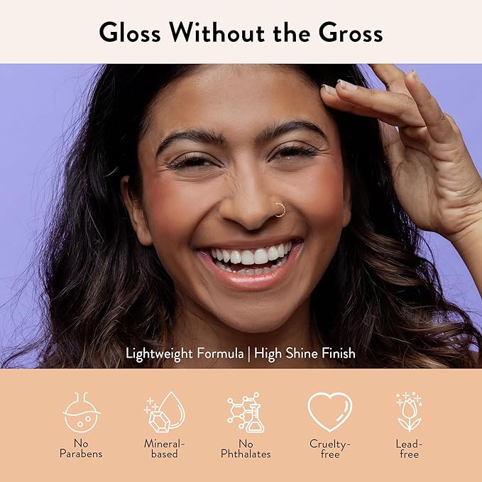 Juwel Cosmetics Ultra Lip Gloss, Gloss for Dry Lips, High Shine, Smooth Finish Moisturizing Lip Gloss with Beeswax, Castor Oil and Vitamin E, Vegan, Talc-free, Joyeux